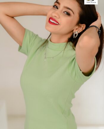 S/S Rib Top - Fern Mint