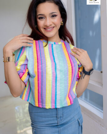 Oversized Crop Top - Rainbow Magic