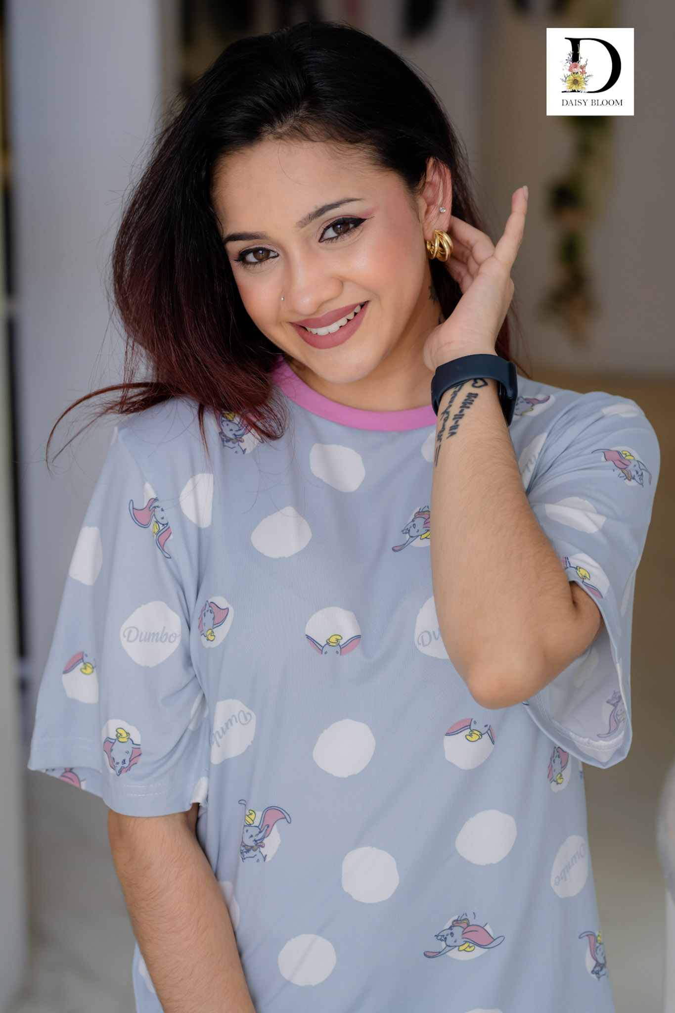 Steel blue topsy oversized tshirt