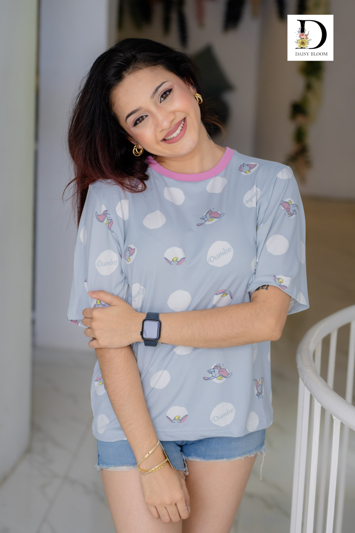 Steel blue topsy oversized tshirt
