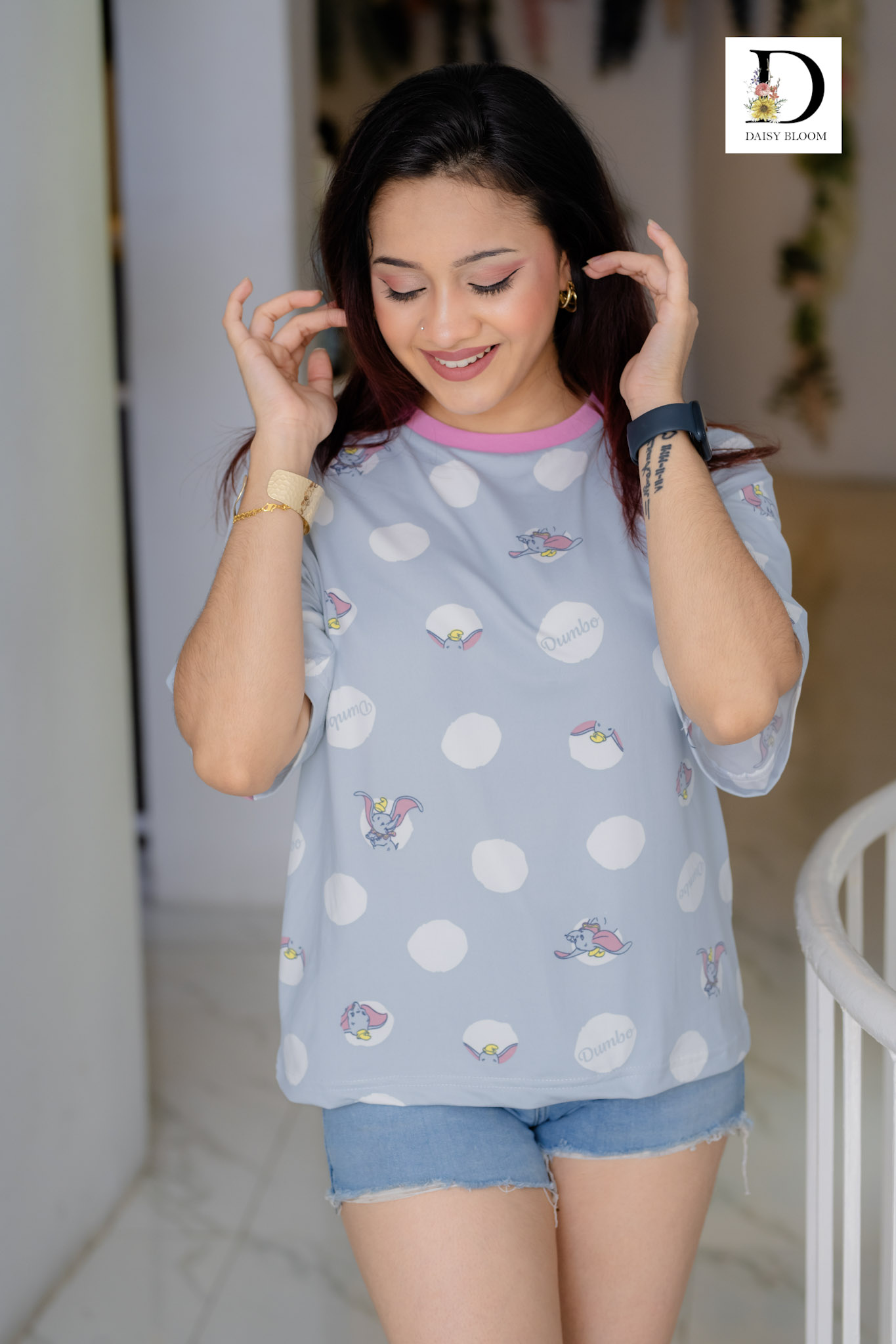 Steel blue topsy oversized tshirt